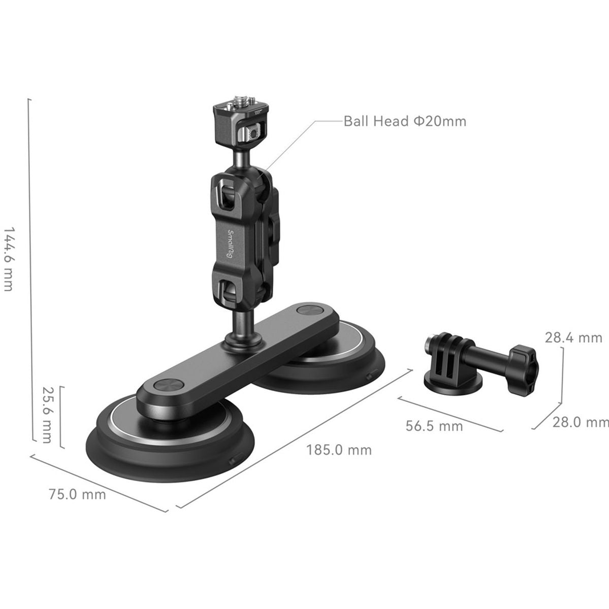 SmallRig 4467 Dual Magnetic Suction Cup Mounting Support Kit