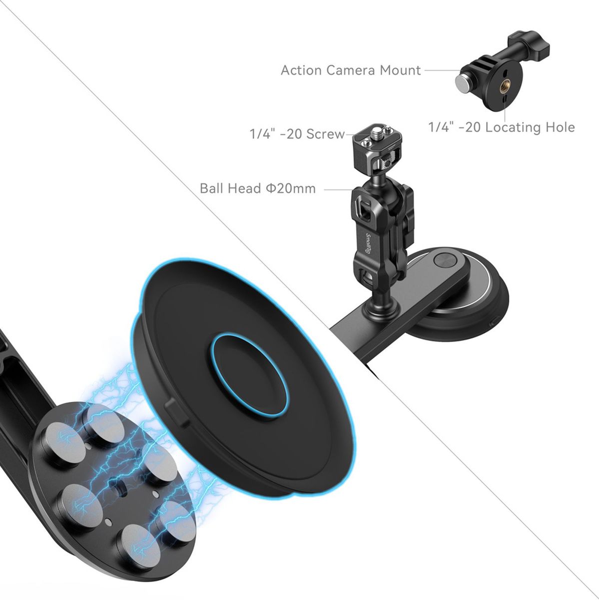 SmallRig 4467 Dual Magnetic Suction Cup Mounting Support Kit