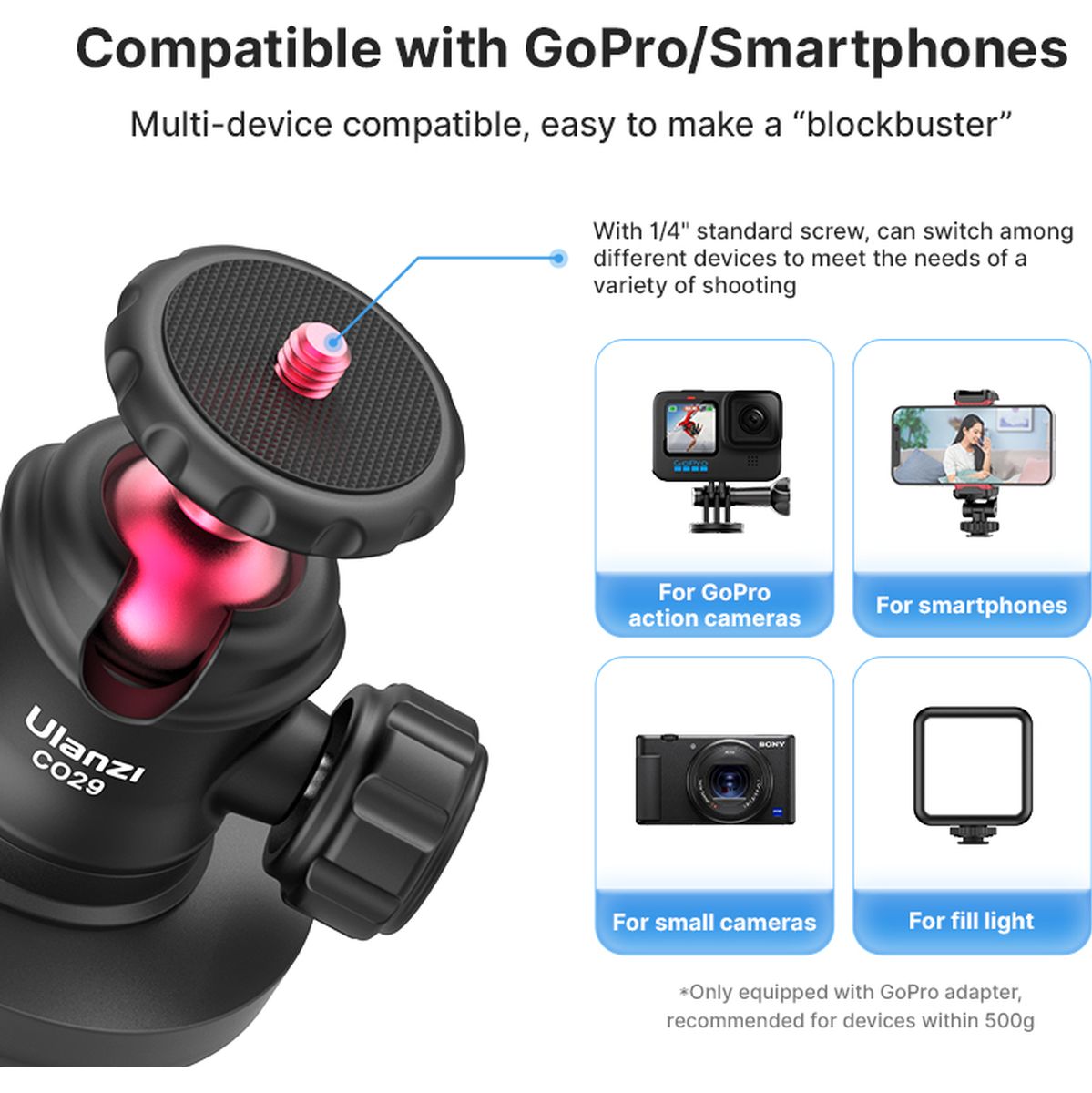Ulanzi CO29 Magnetic Camera Mount For GoPro - image 3 of 5