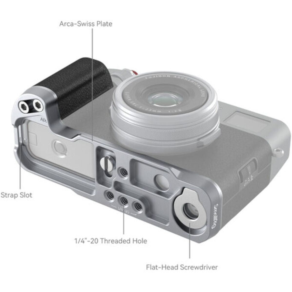 SmallRig 4555 L Shape Grip For Fujifilm X100VI / X100V (Silver)