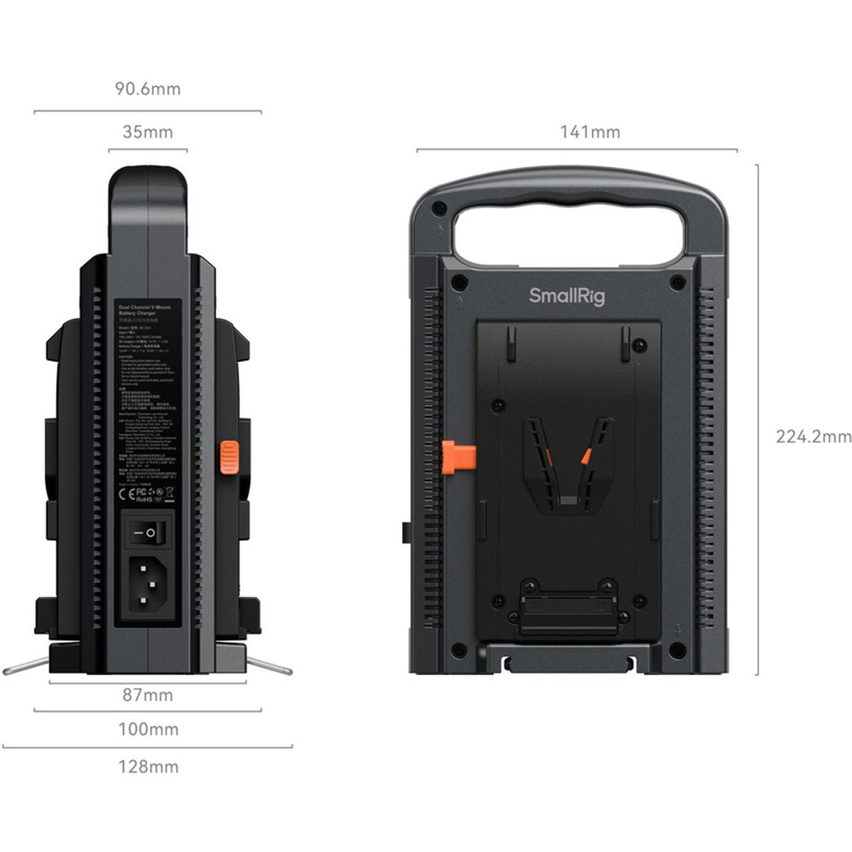 SmallRig 4578 Dual Channel V Mount Battery Charger (European Standard)