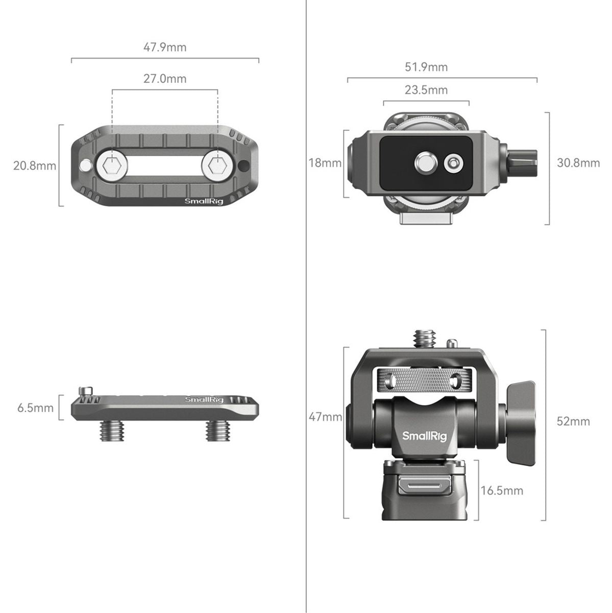 SmallRig 4487 Hawklock H21 Quick Release Monitor Support w/ Nato Clamp