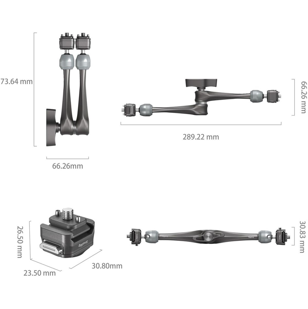 SmallRig 4489 Hawklock H21 Quick Release Rosette Magic Arm (