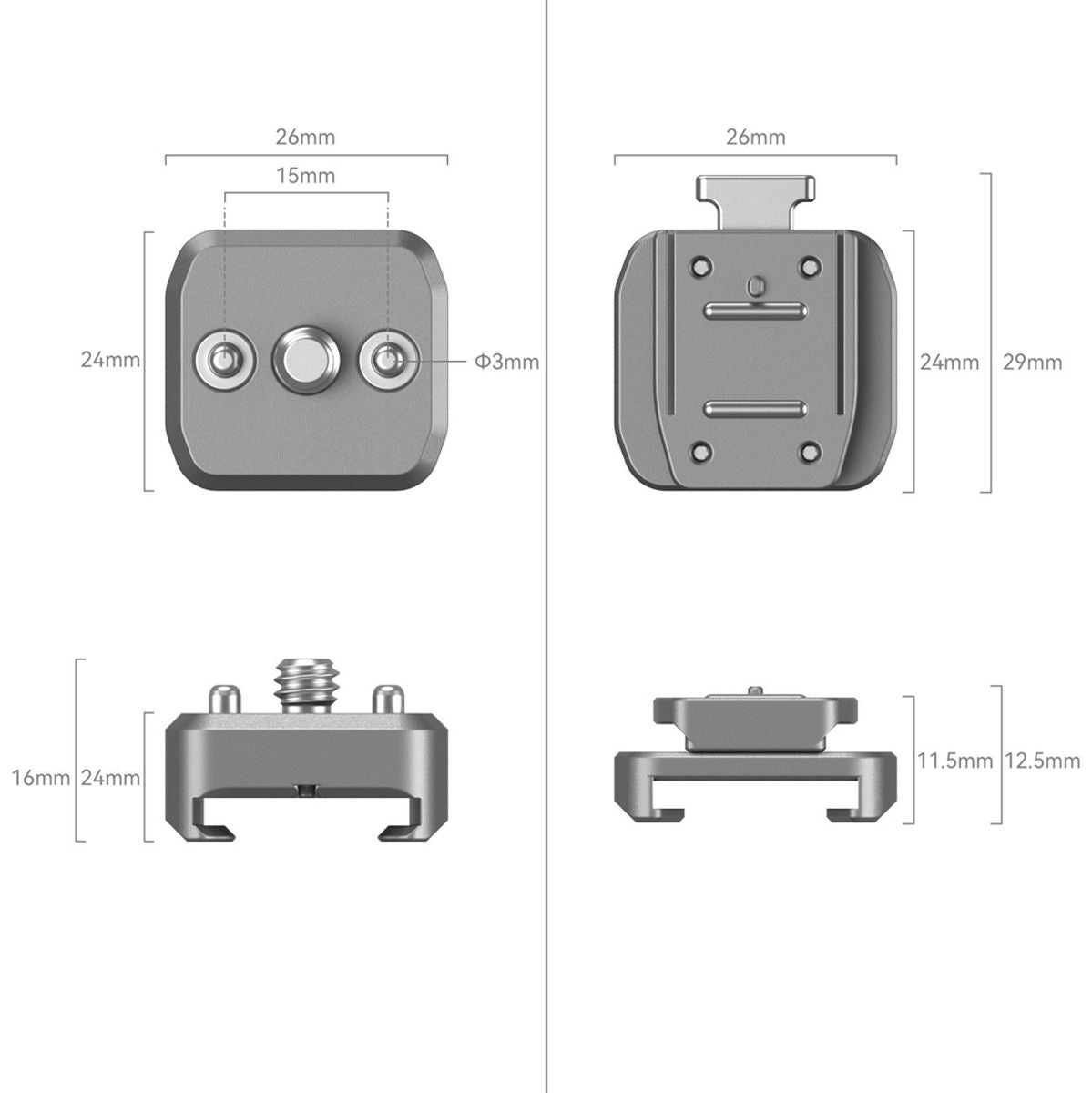 SmallRig 4500 Hawklock H18 Quick Release Support w/ Cold Shoe