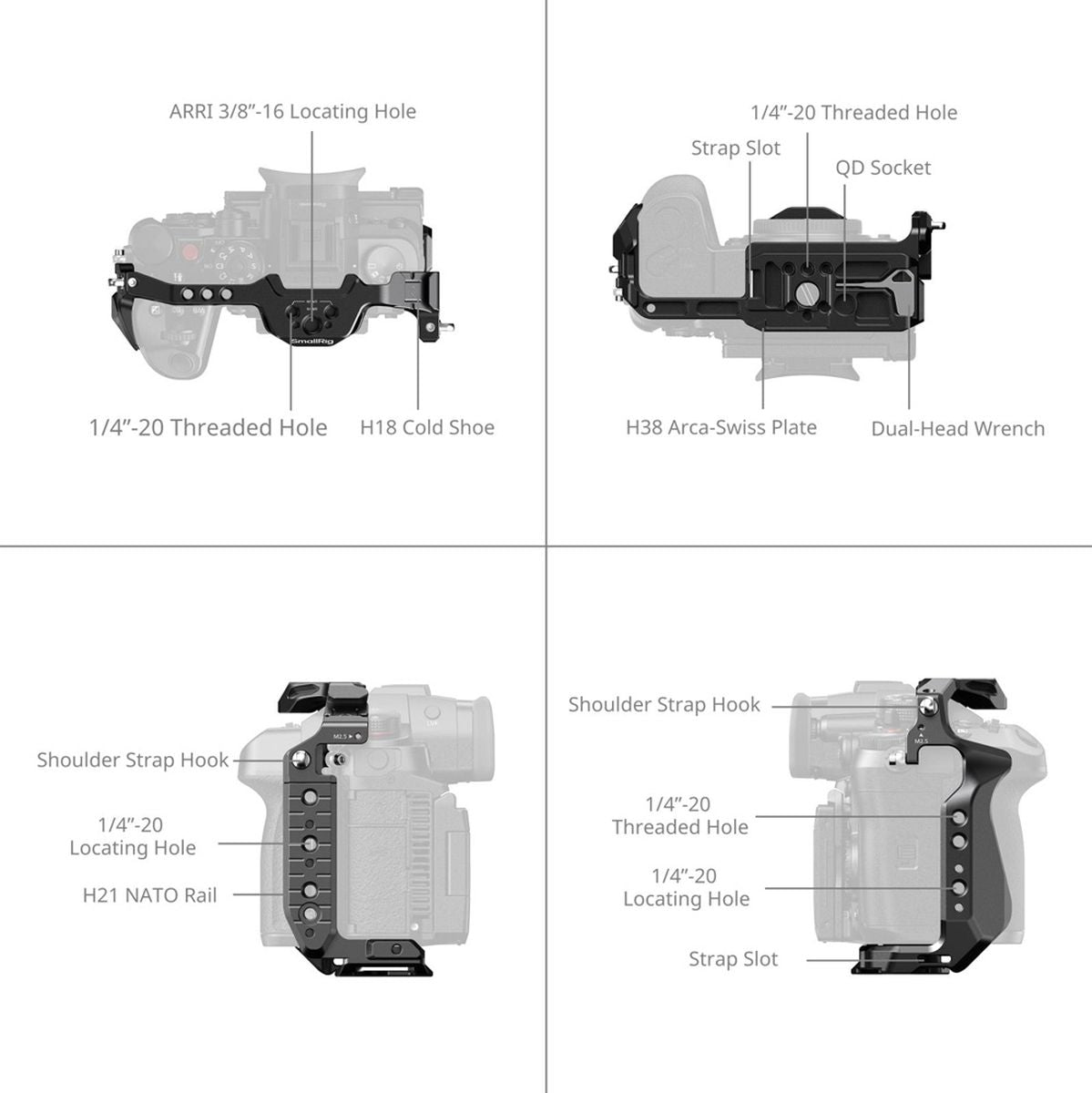 SmallRig 4825 Hawklock Quick Release Cage Kit For Panasonic LUMIX GH7 / GH6