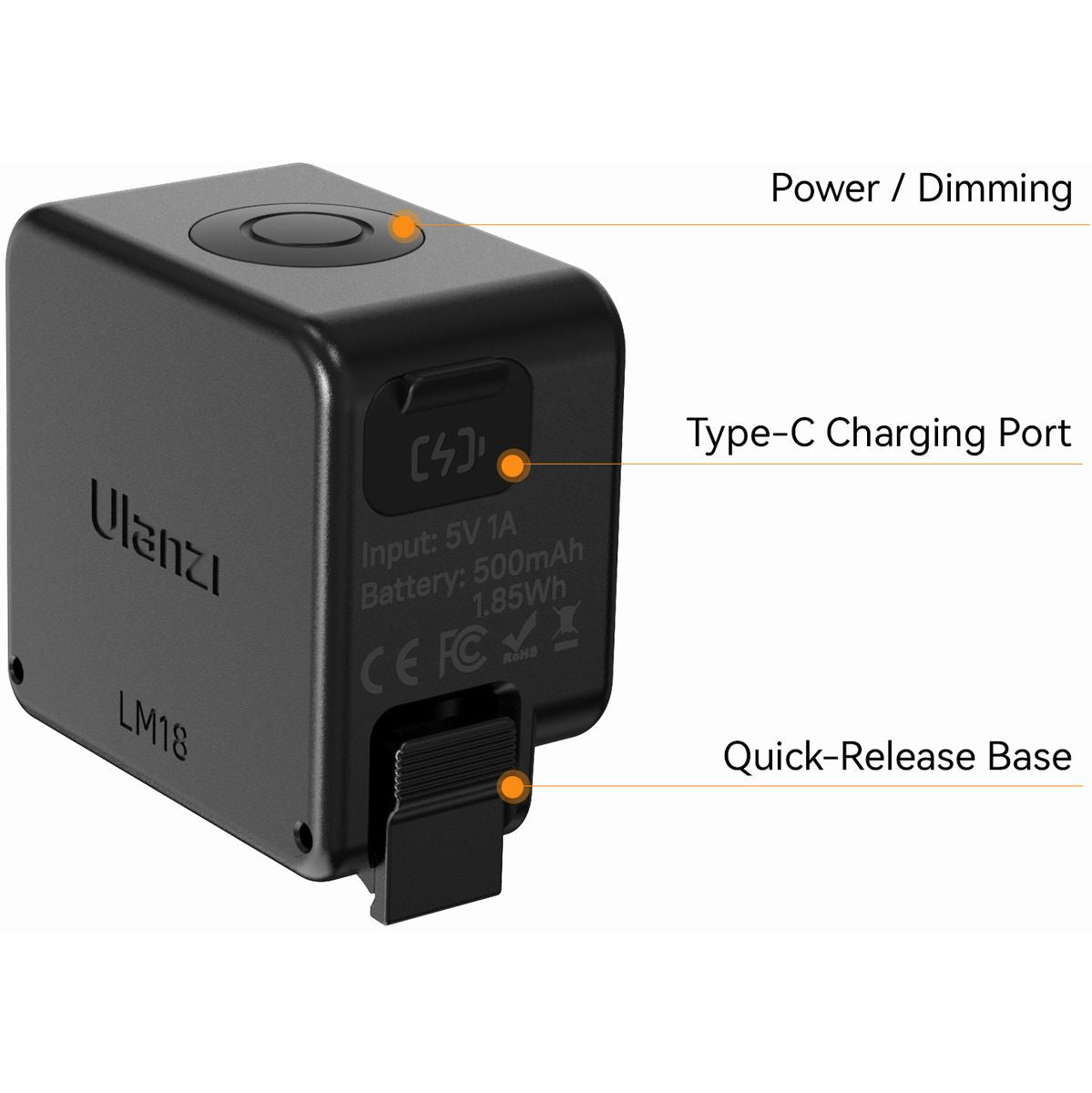 Ulanzi LM18 Light For DJI Osmo Action 5 Pro/4/3 / Pocket 3