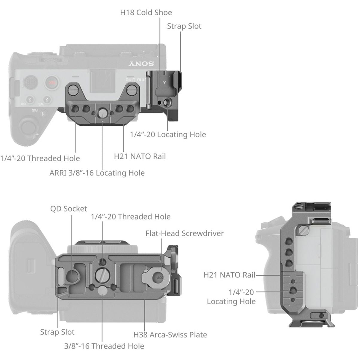 SmallRig 4772 Hawklock Quick Release Half Cage For Sony FX3