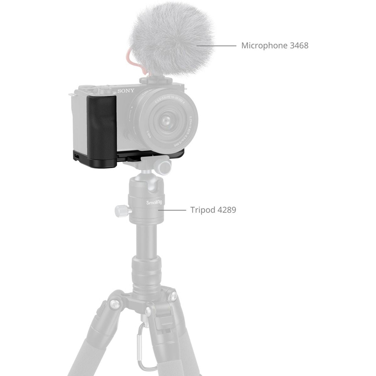 SmallRig 4778 L Shape Mount Plate w/ Silicone Handle For Sony ZV E10 II