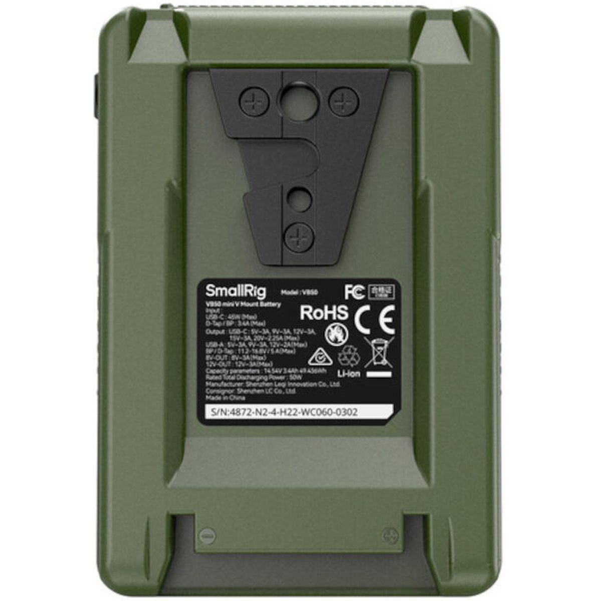 SmallRig VB50 Mini V Mount Battery (Green) 4872