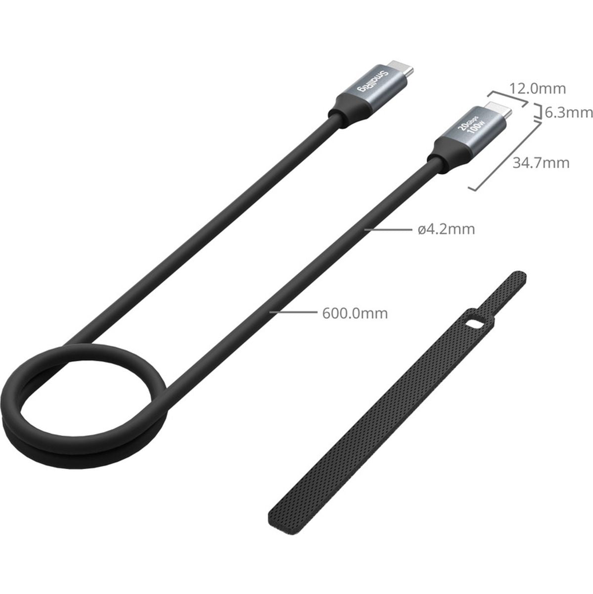 SmallRig USB C (Straight) To USB C (Straight) Data Cable (60cm / 23.6IN) 4789