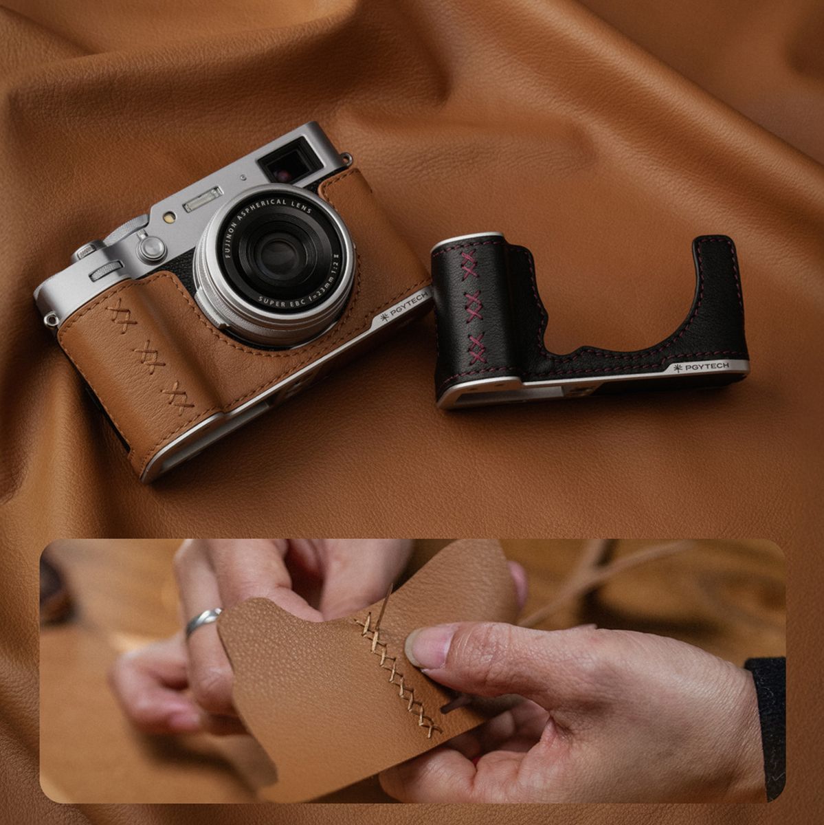 PGYTECH Leather Camera Case (For Fujifilm X M5 Midnight Black)