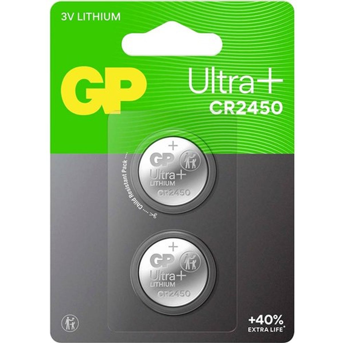 GP CR2450 GP Lithium Knoopcel 3V 2 PCs