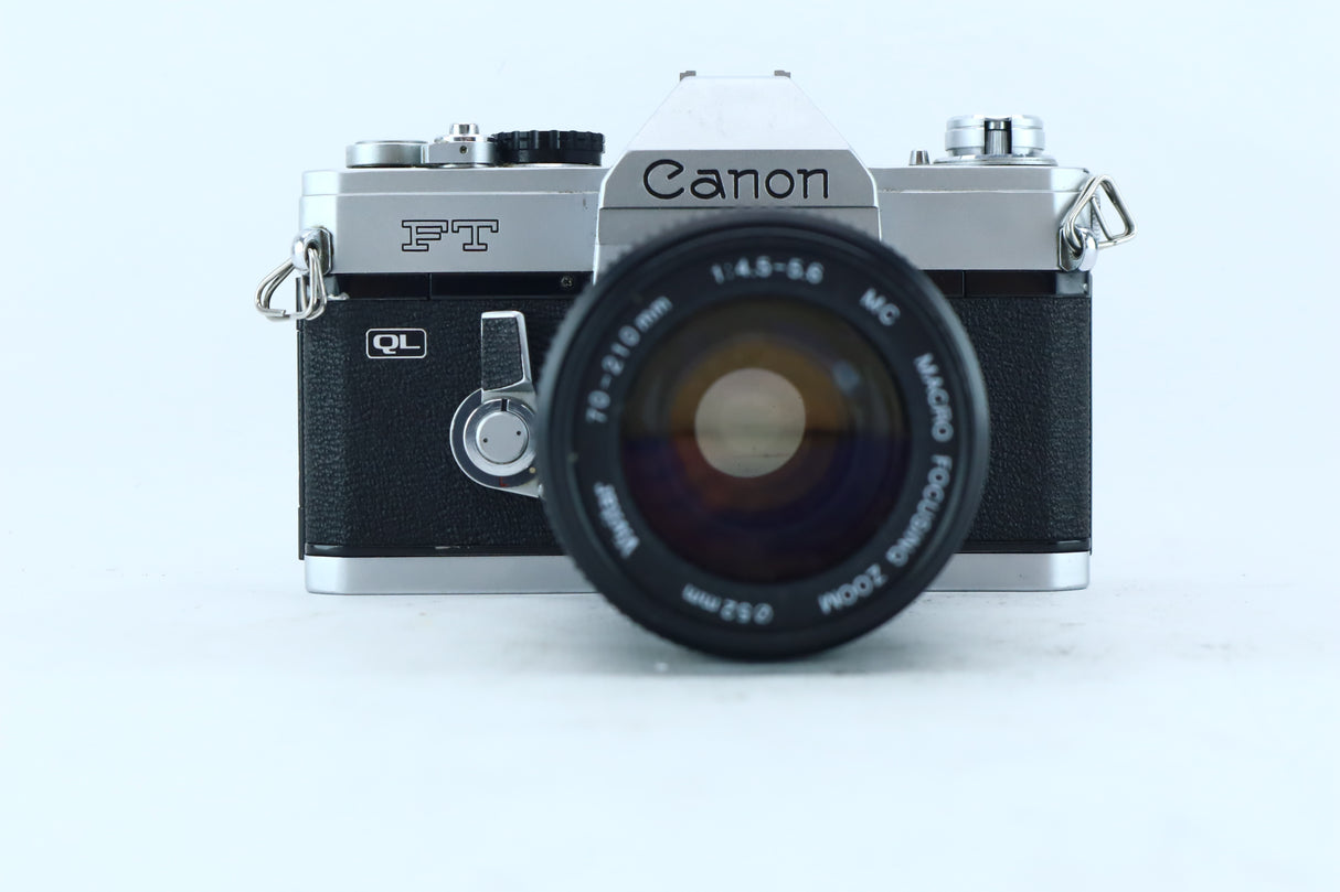 Canon FT with Vivitar 70–210mm f/4.5–5.6 MC Macro Zoom Lens