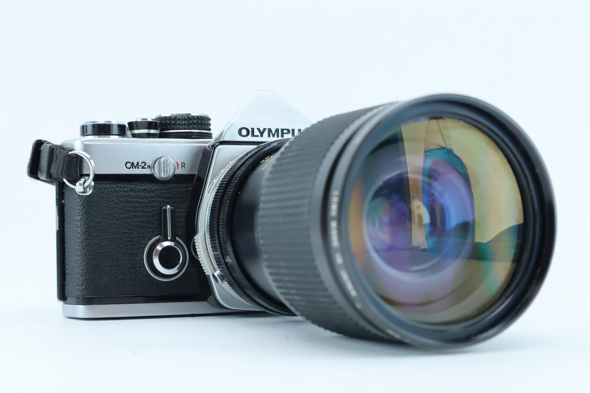 Olympus OM-2n with Panagor 38–95mm f/3.5 – Classic 35mm SLR Camera with Zoom Macro Lens