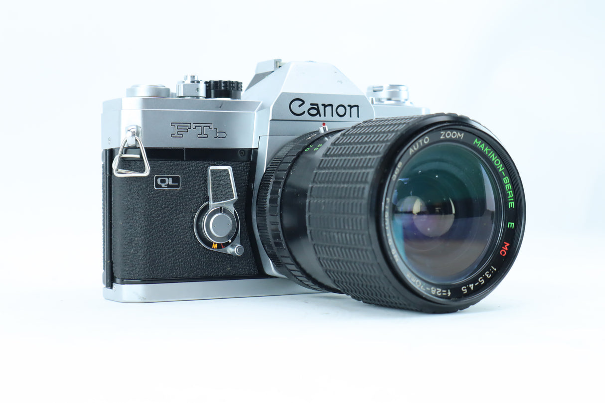 Canon FTB with Makinon Serie E MC 28–70mm f/3.5–4.5