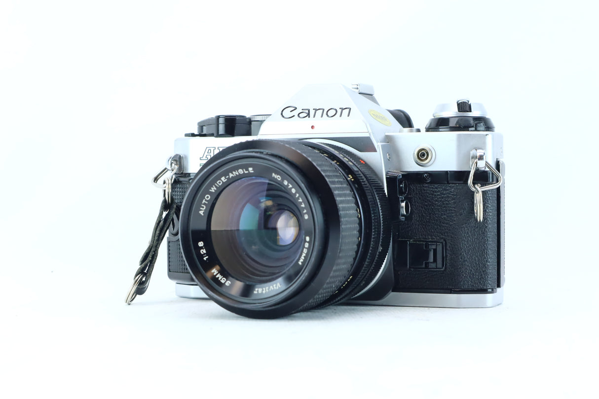 Canon AE-1 Program 35mm SLR Kit with Vivitar Auto Wide-Angle 35mm f/2.8
