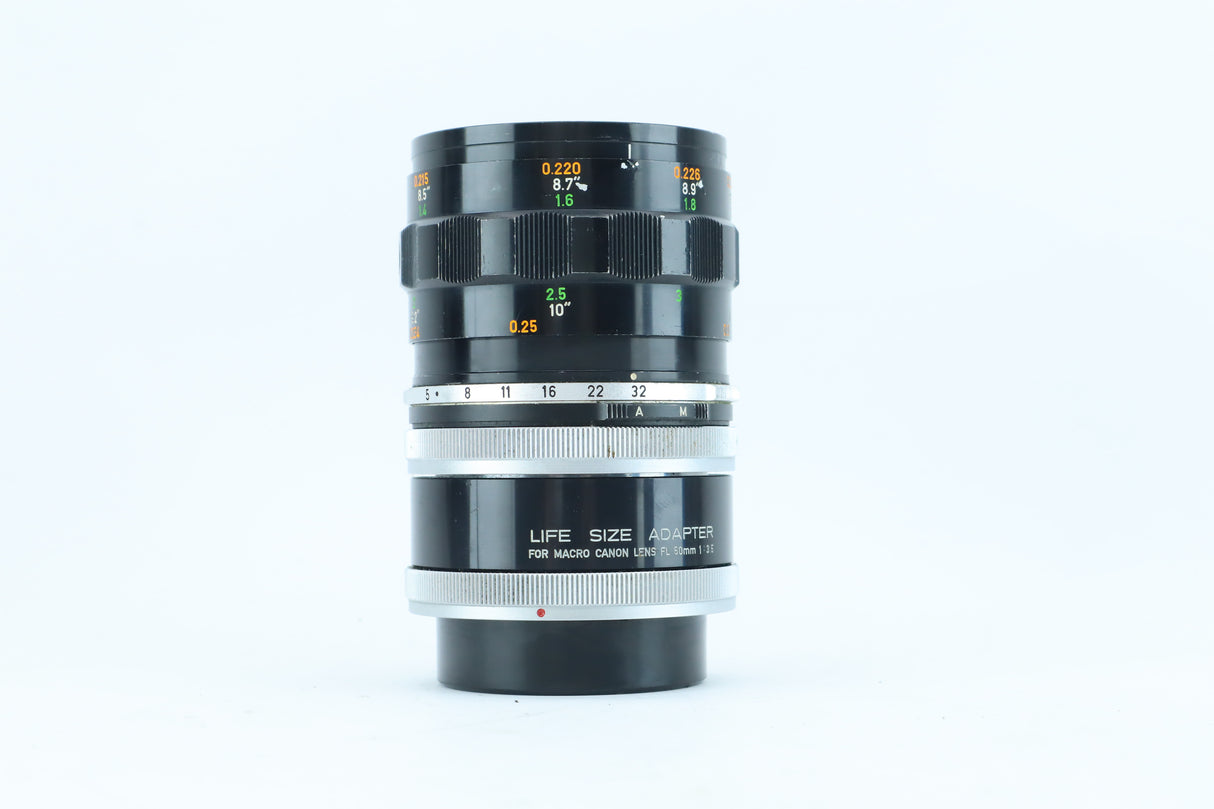 Canon FL 50mm f/3.5 Macro with Life Size Adapter | S/N: 11021