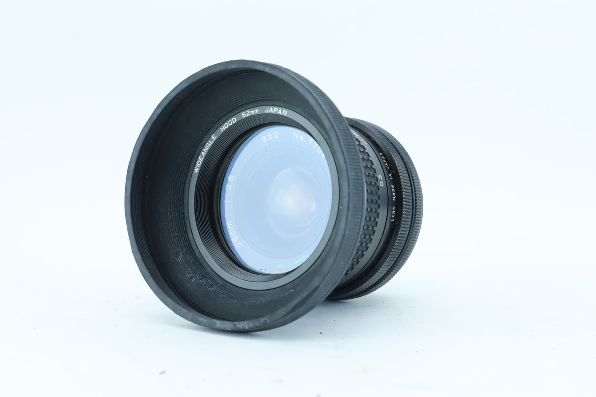 RMC Tokina 28mm f/2.8 with Wide-Angle Hood | S/N: 7704163