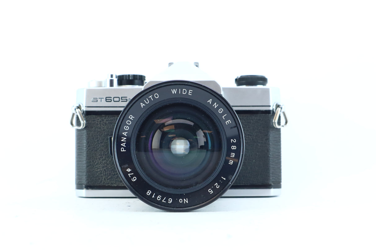 Fujica ST605N 35mm SLR Kit with Panagor Auto Wide-Angle 28mm f/2.5