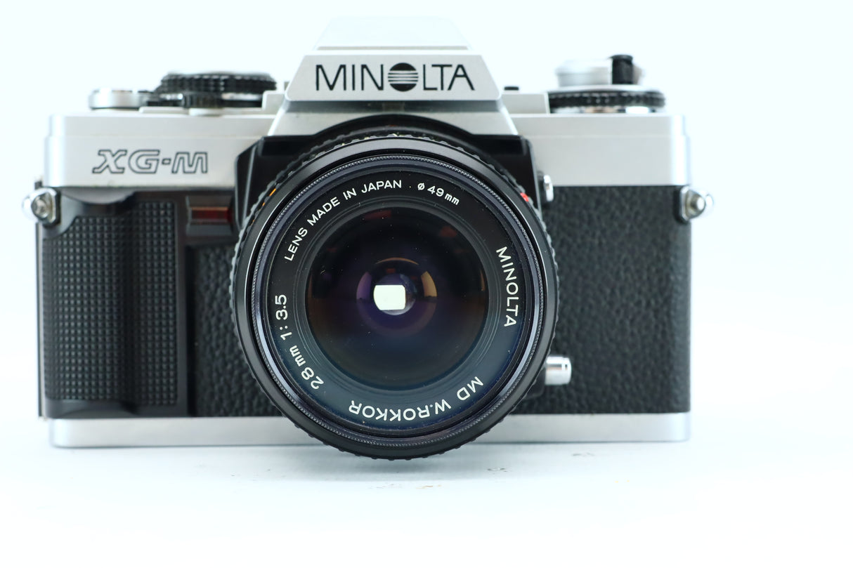 Minolta XG-M Set – 28mm, 50mm, 75–150mm + Grip + Teleconverter