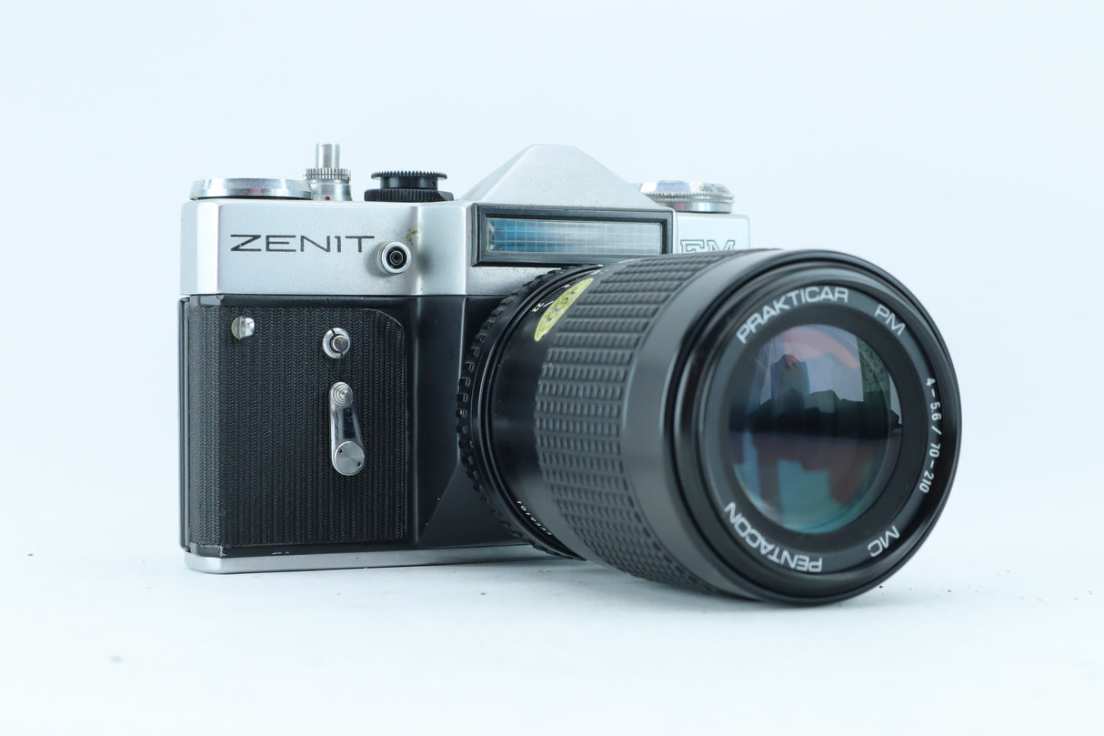 Zenit EM 35mm SLR Kit with MC Pentacon Prakticar PM 70-210mm f/4-5.6
