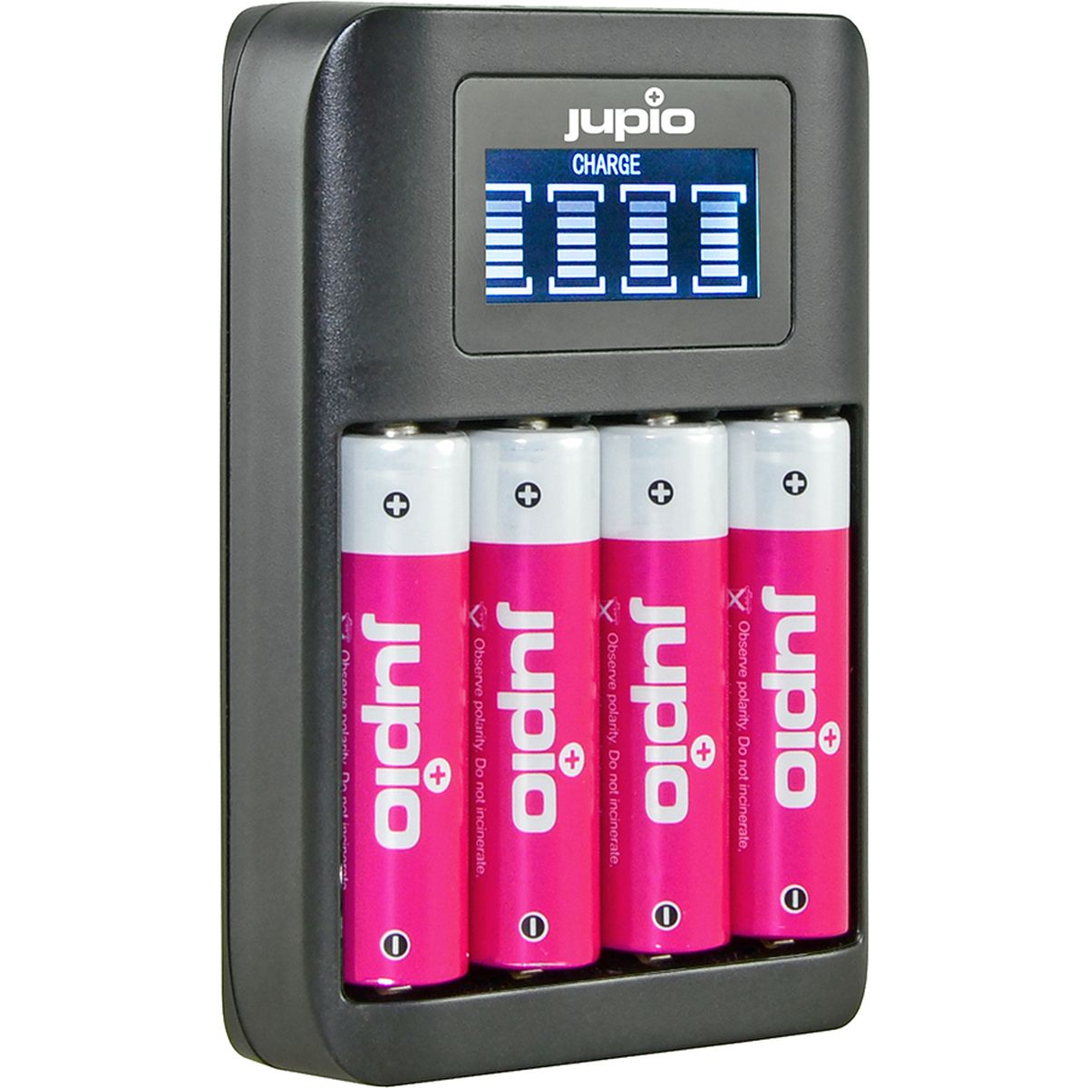 Jupio USB 4-SLOTS Battery Fast Charger LCD