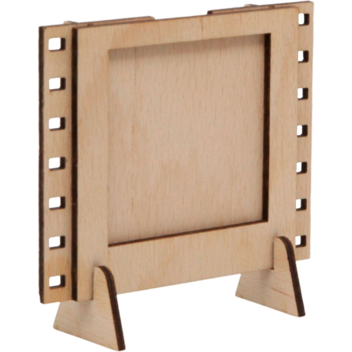 JollyLook 3 Photo Frames Square Wood Light Brown