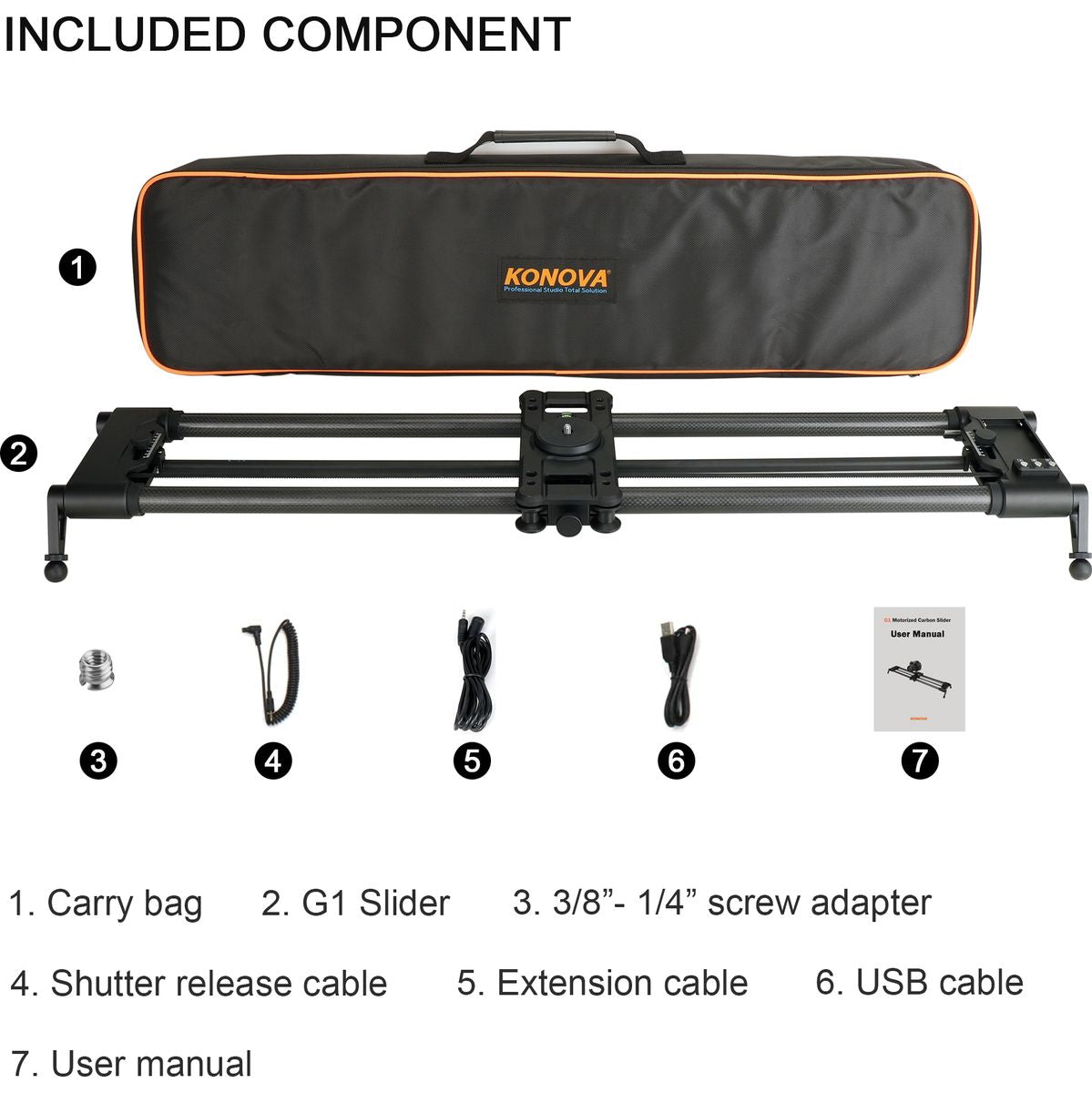 Konova G1 80cm Motorized Carbon Slider