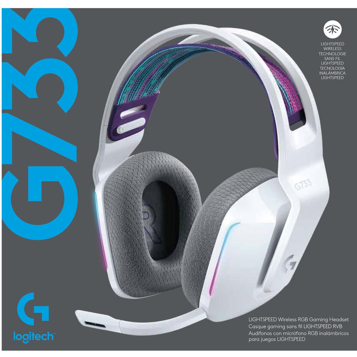 Logitech G733 Lightspeed Wireless RGB Gaming Headset White - image 3 of 4