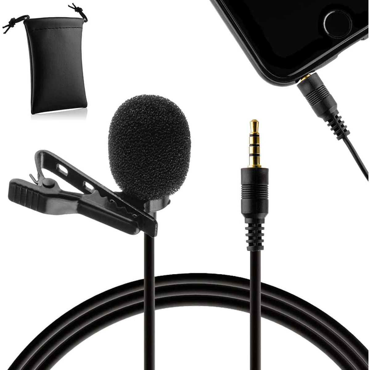 MOJOGEAR Lavalier Microphone For Smartphone 1.5 Meters
