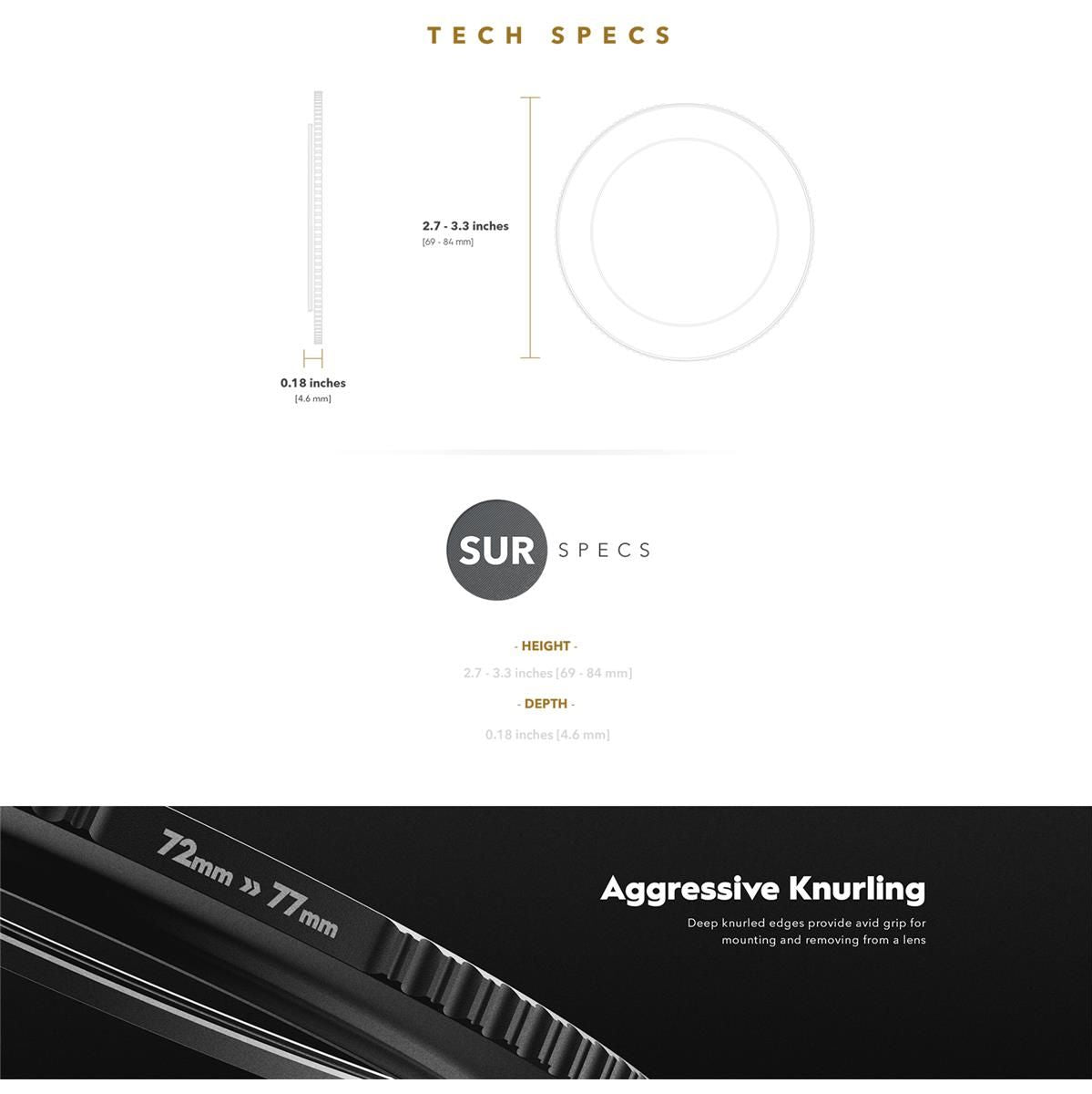 PolarPro Quartzline StepUp Ring 67-77 mm