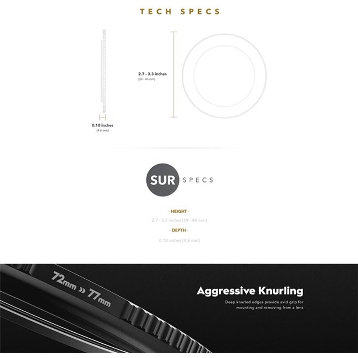 PolarPro Quartzline StepUp Ring 72-77 mm