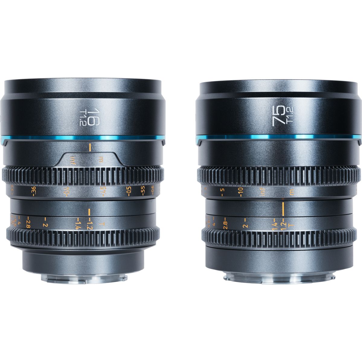 Sirui Nightwalker 16mm & 75mm T1.2 S35 Cine 2-LENS Set L-Mount Metal Grey