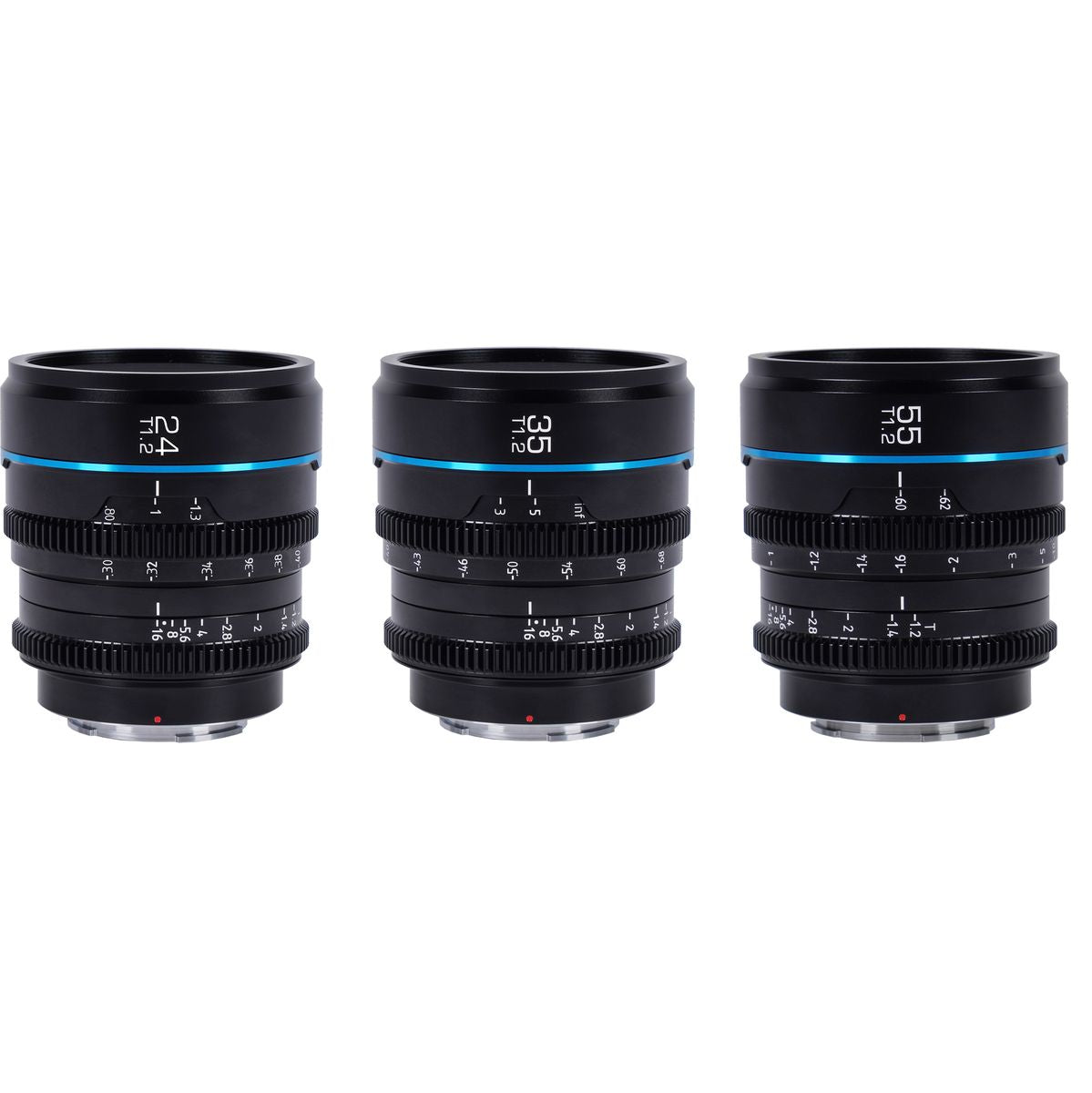 Sirui Nightwalker 24 35+55mm T1.2 S35 MF Cine Lens Bundle M4/3-Mount Black