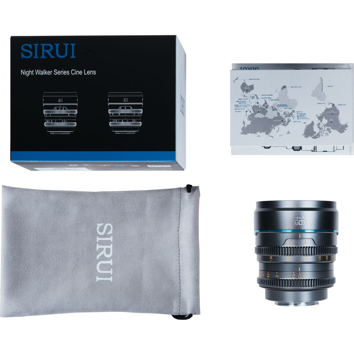 Sirui Nightwalker Series 16mm T1.2 S35 Manual Focus Cine Lens RF-Mount Grey