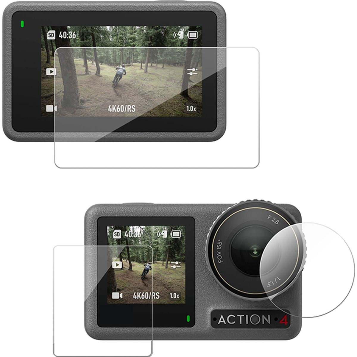 Telesin Screen Protector Set Glass DJI Action 3/4 Extra Thin