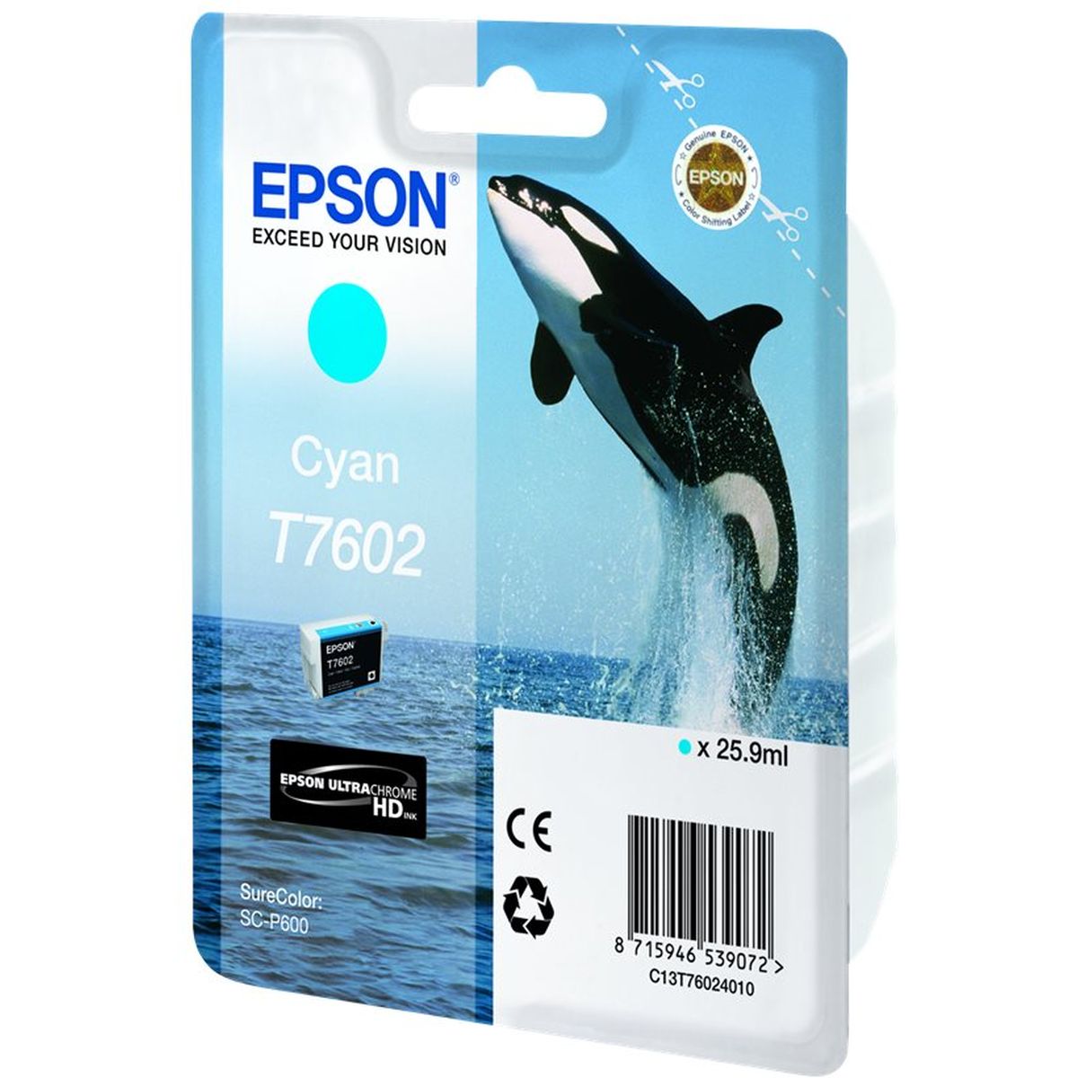 Epson T7602 Ink Cartridge Cyan High Capacity 25.9ml