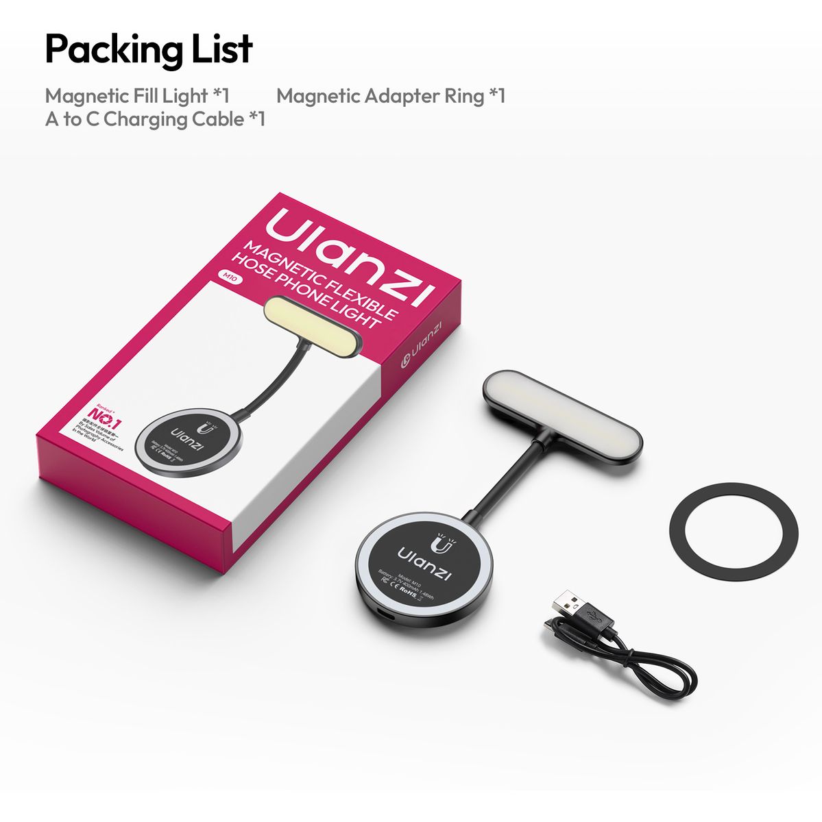 Ulanzi M10 Magnetic Flexible Telefoonlamp - image 2 of 5