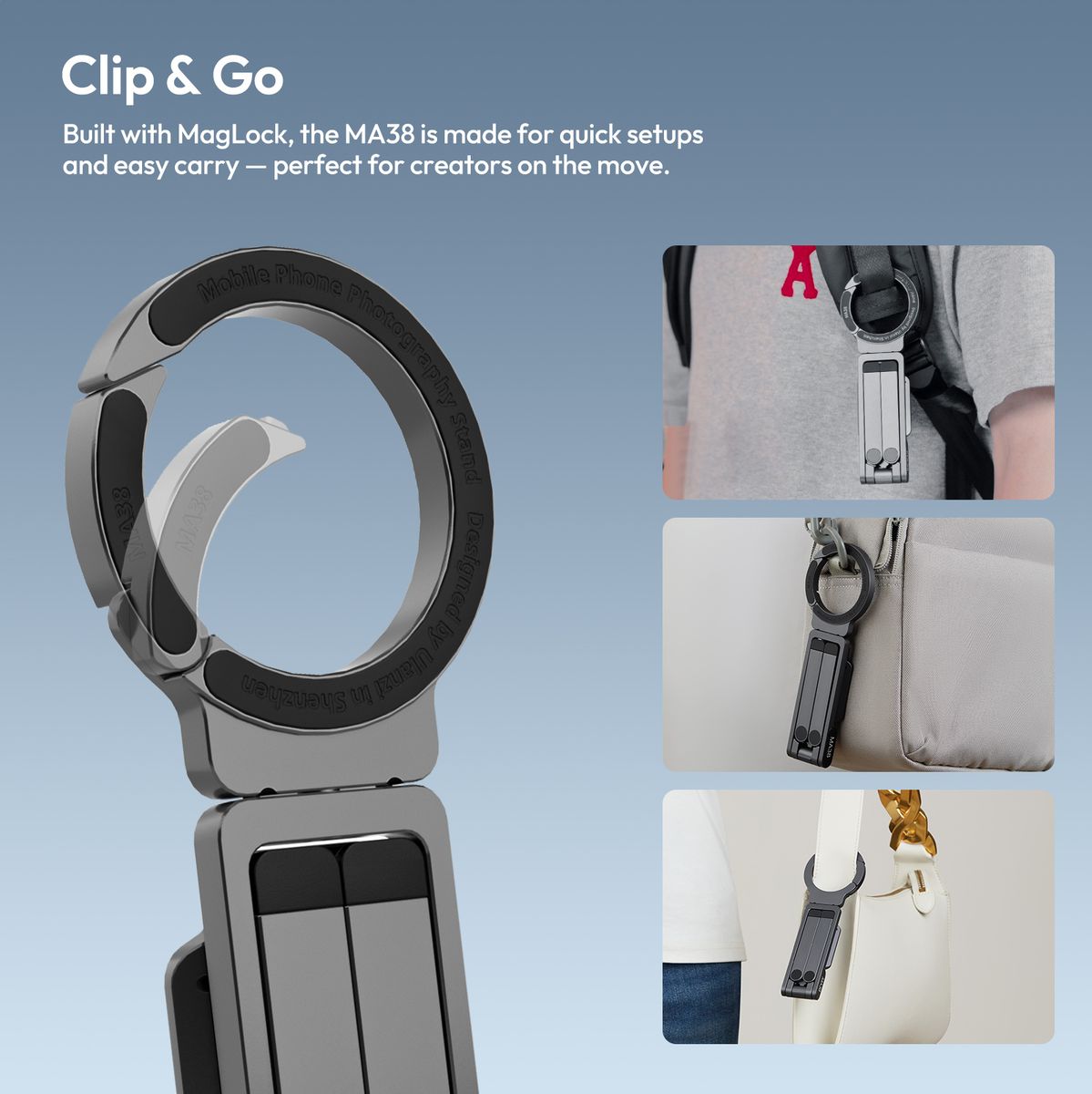 Ulanzi MA38 Maglock Mini Smartphone-Tripod w/ Haak Arca - image 5 of 5