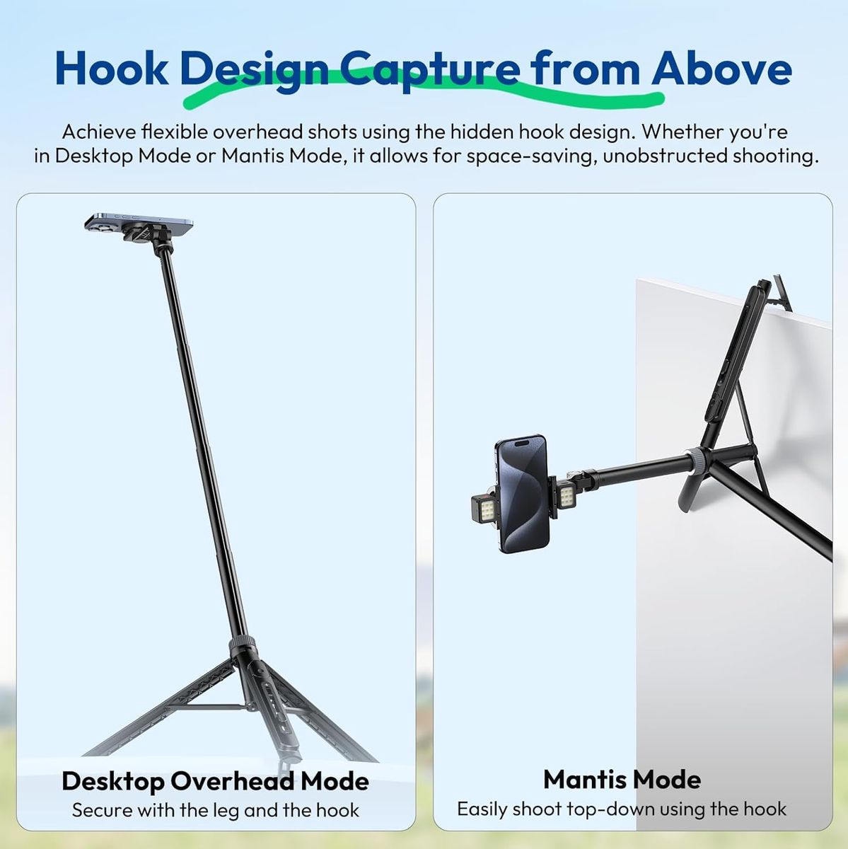 Ulanzi TT88 Overhead Selfie Stick - Black