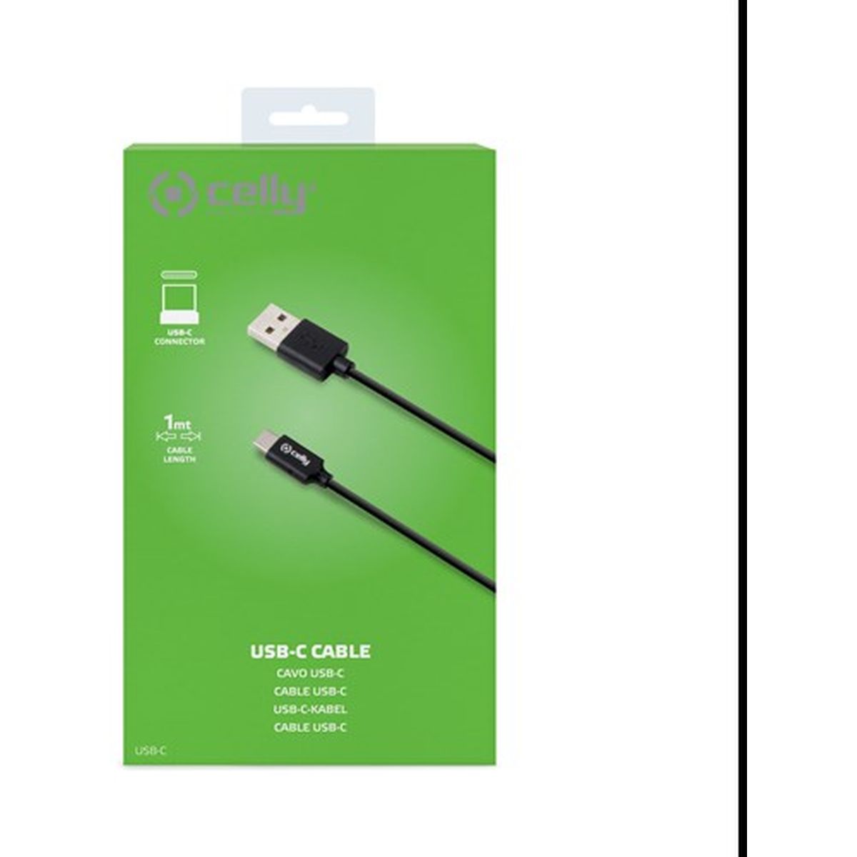 Celly 1 Meter Cable USB To USB-C Black