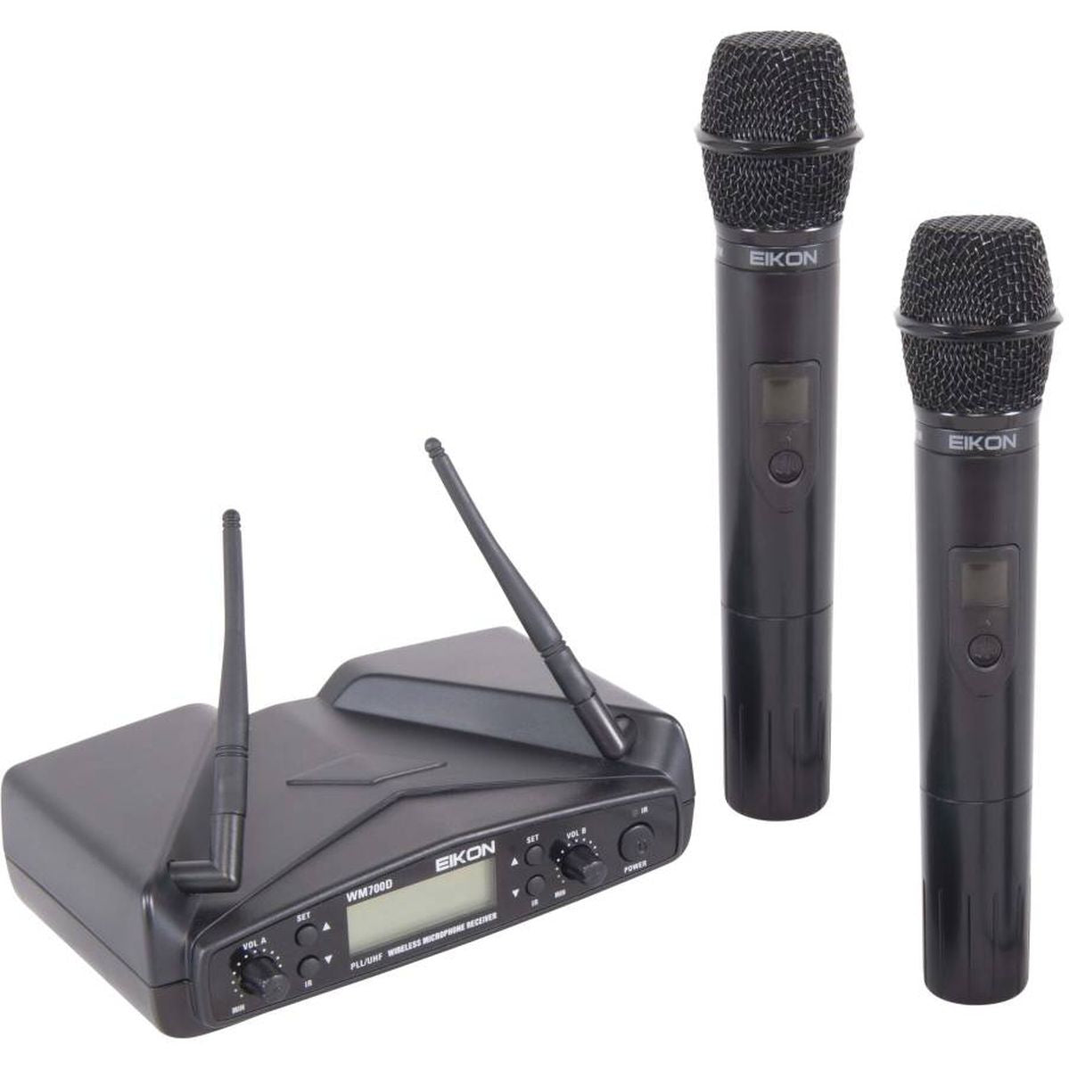 EIKON PLL Uhf Wireless Microphone System WM700 Mic 16 Freq Handheld Dual 512-56