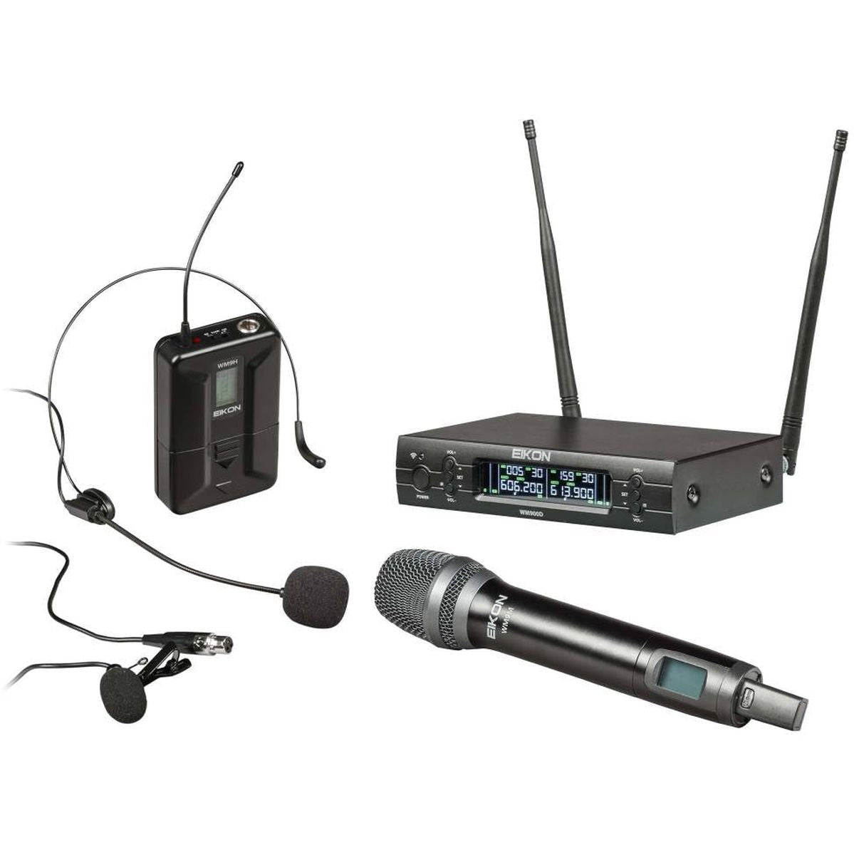 EIKON Uhf Diversity PLL Dual CH Professional Wireless Microphone WM900 Uhf.diver