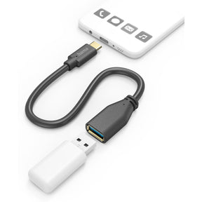 Hama USB-Adapterkabel OTG USB-C-Plug - USB-A-Connection 15 cm Black