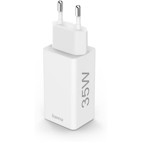 Hama Fast Charger + USB-C Cable 2X USB-C PD/QC Mini-Charger 35W 1 M White - image 4 of 4
