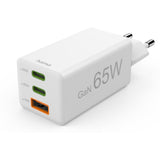 Hama Fast Charger Gan 2X USB-C PD 1X USB-A QC Mini-Charger 65W White