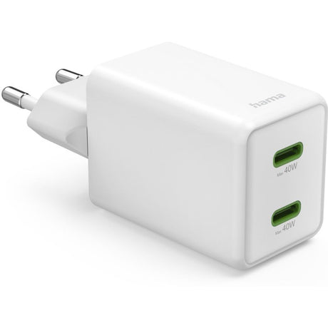 Hama Fast Charger Gan 2X USB-C Super-Mini-Charger PD 40 W White - image 2 of 5
