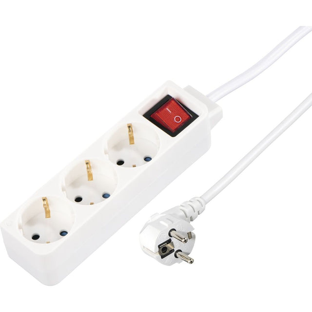 Hama Power Strip 3-FOLD w/ Switch EN Child Protection 1.4 M White