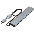 Hama USB-Hub 7-Port USB 3.2 GEN1 5 GBIT/s Inc USB-C-Adapter EN Netadapter