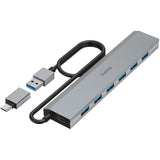 Hama USB-Hub 7-Port USB 3.2 GEN1 5 GBIT/s Inc USB-C-Adapter EN Netadapter